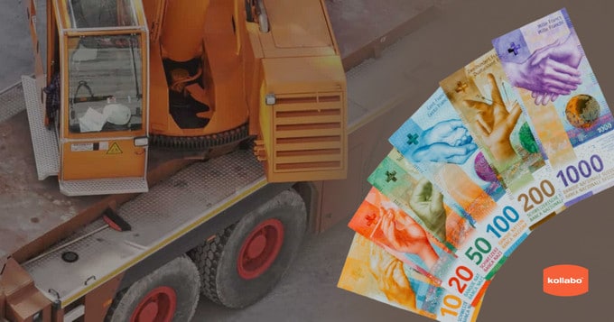 Ein Bild eines Kranichs mit Geld darauf.